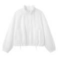 thumbnail image 4 of Gaexia Women’s Lightweight Zip Up Sun Protection Jacket High Neck Hood Breathable Outdoor Windbreaker UPF 50+ Long Sleeve Loose Fit Spring Summer Autumn, 4 of 4