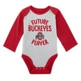 thumbnail image 2 of Newborn & Infant White/Gray Ohio State Buckeyes 2-Pack Play Time Long Sleeve Bodysuit Set, 2 of 4