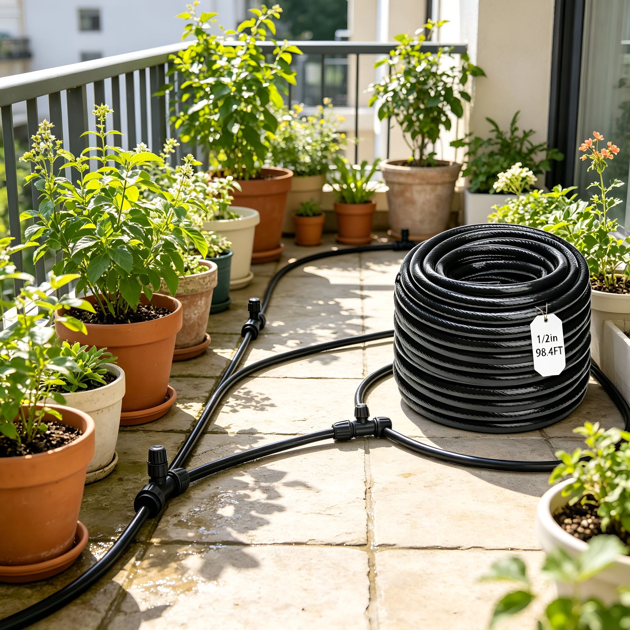 ICERUN 1/2 Inch Drip Irrigation Tubing-98.4Ft/30M Main Tubing Hose for Garden Irrigation System Kit,Plant Watering Irrigation Line Tubing