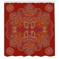 thumbnail image 3 of Ambesonne Mandala Shower Curtain, Moroccan Persian Design, 69"Wx70"L, Burgundy White, 3 of 3