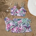 thumbnail image 2 of UngA Swimsuits for Teen Girls Bikini Cute Bathing Suits for Kids Girls Tropical Floral 3 Piece Summer Swimwear with Cover Up Skirt (Red,8-9 Years), 2 of 4