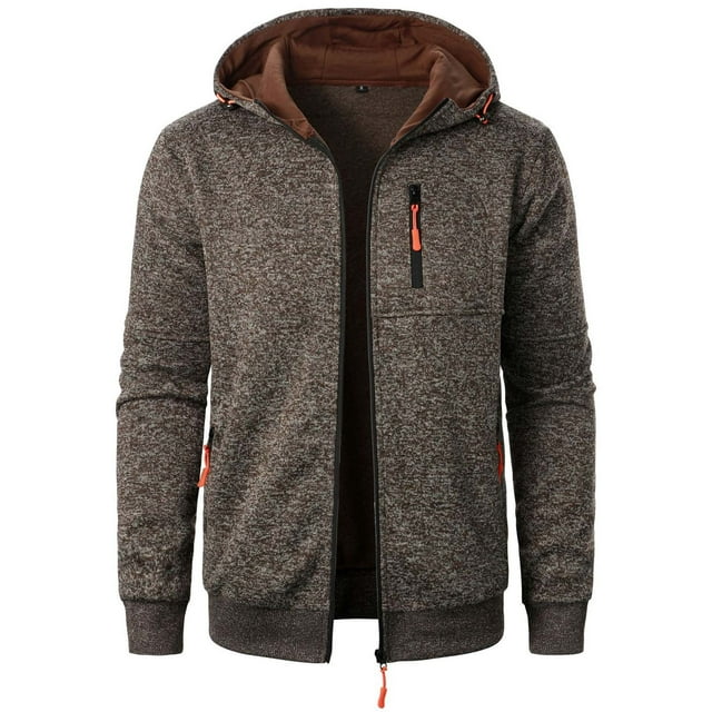 Mens Active Zip Hoodie Sweatshirt with Pockets - Lightweigh Workout Full Zip Track Jacket for Men