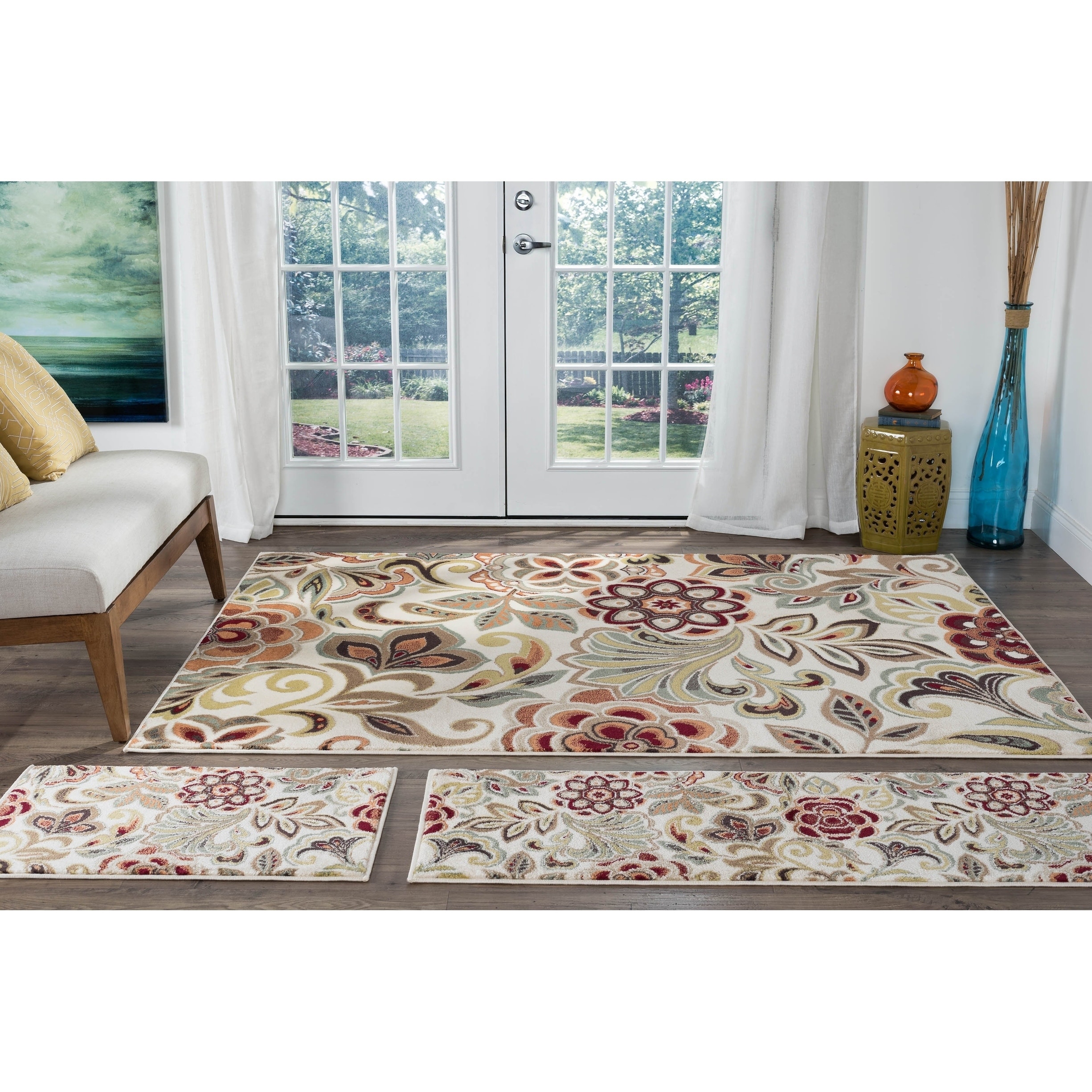 Alise Rugs Alise Decora 3piece Transitional Floral Area Rug Set 5' x