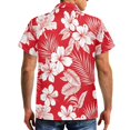 thumbnail image 4 of Garronmavis Matching Outfits for Couples Vacation Red Hibiscus Mens Short Sleeve Shirt Size S Polyester and Women's Tank Dress with Pocket Hawaiian Vacation Sundress, 4 of 7