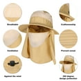 thumbnail image 5 of Men Women Outdoor Sports Quick Dry Fishing Flap Caps Wide Brim Sunshade Bucket Cap Sportswear, 5 of 7