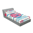 thumbnail image 2 of Ambesonne Cartoon Fitted Sheet & Pillow Sham Set, Fish Sailor Marine Sea, Twin, Cream Red Blue, 2 of 2