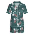 thumbnail image 4 of Rbaofujie Nuisette pour Femmes Femmes Décontractée Imprimée Col Rabattu Blouse à Manches Courtes Mode Short Pyjama Ensemble Pyjama Aguichant pour Femmes, 4 of 5