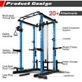 thumbnail image 5 of RitFit Multi-Function Squat Rack Power Rack Cage PPC03 with Cable Crossover System, 1000LBS Capacity Weight Cage with Optional Weight Bench, Olympic Barbell Weight Set for Home Gym Blue (340 LBS), 5 of 8