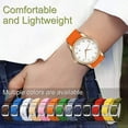 thumbnail image 4 of Bracelet en Nylon Perlon Unisexe avec Boucle en Acier Inoxydable Argentée, Orange, 16 Mm, 4 of 6