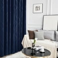 thumbnail image 5 of Deconovo Navy Blue 42 x 72 inch Blackout Curtains Wave Line Foil Printed Drapes for Bedoom, 2 Panels, 5 of 8