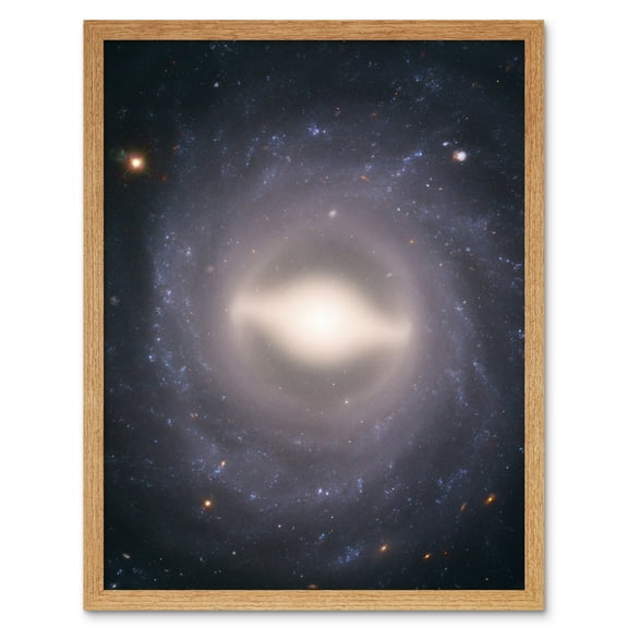 Hubble Space Telescope Image NGC 1015 Supernova Barred Spiral Galaxy With Symmetrical Arms A Black Hole And Star Forming Region Bright Central Bulge Art Print Framed Poster Wall Decor 12x16 inch