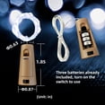 thumbnail image 3 of Luces para botellas de vino Etinga, 20 LED, 2 m, alambre plateado y corcho, paquete de 18, 3 of 9