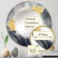thumbnail image 3 of Designart "Nature s Impression of Daffodils in Yellow and Grey Tones I" Floral Round Wall Mirror - Traditional Oval Printed Decorative Oversized Mirror - Multiple Color Options, 3 of 4