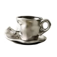 thumbnail image 4 of Juego de tazas de café con platillo, suministros para tazas con cara humana, arte abstracto, artesanía, Taza de leche de cerámica, regalo creativo de, 4 of 8