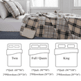 thumbnail image 5 of Smuge 3 Piece Full/Queen Size Reversible Check Plaid Patchwork Quilt Set, Lightweight Soft Microfiber Coverlet Bedspread,Grey Beige, 5 of 11