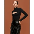 thumbnail image 5 of MOYIKO Mock Neck Cutout Front Tops Long Sleeve Body Suits for Womens,Size S-XXL, 5 of 7