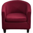 thumbnail image 1 of Housse de Fauteuil Club Ensemble de Pièces Housses de Fauteuil Tub avec Housse de Coussin Housses de Fauteuil en Velours Extensible Housses de Fauteuil Tonneau Rond Doux pour Salon Bar Comptoir Club (Velours), 1 of 7