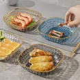 thumbnail image 4 of 4Pcs Transparent Square Fruit Plates Living Room Nut Snack Fruit Tray Party Table Candy Food Storage Tray Fruit Plate Bone Disc 4Pcs Turquoise, 4 of 6