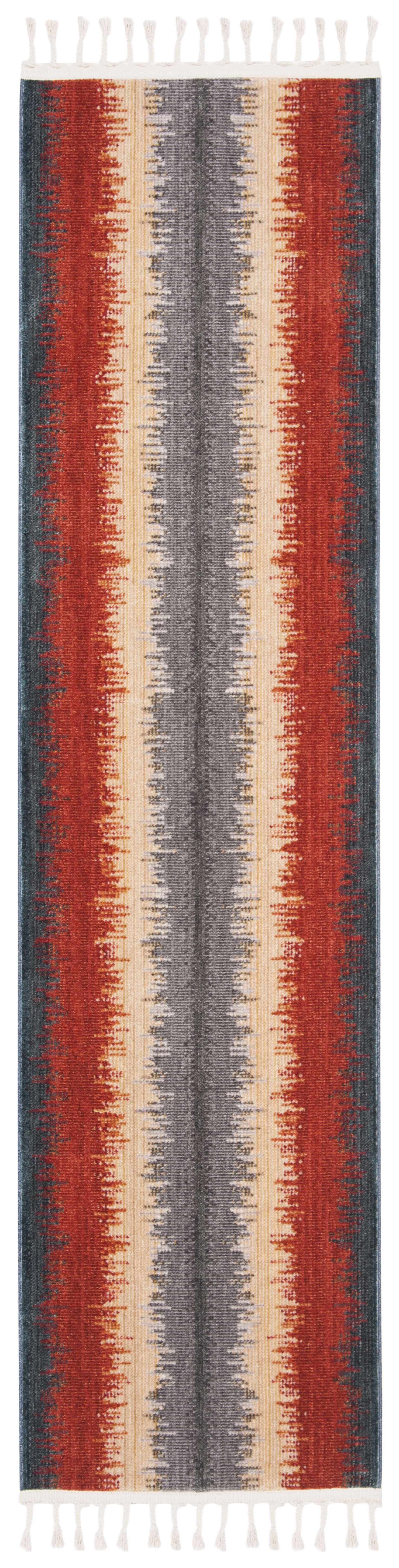 Safavieh Farmhouse Bridger Striped Runner Rug, Navy/Orange, 2'1" x 8'