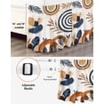 thumbnail image 3 of Brown Nave Blue Boho Bed Skirt Queen Size, Modern Geometric Botanical Wrap Around Bed Skirting with Adjustable Elastic Strap, Dust Ruffle Pleated Bedskirts 18 Inch Drop for Bedroom Queen Beds, 3 of 9