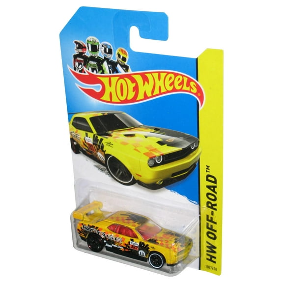 Hot Wheels HW Off-Road (2013) Yellow Dodge Challenger Drift Toy Car 107/250