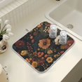 thumbnail image 4 of Yayeee Dish Drying Mat for Kitchen Counter 18" x 24" Microfiber Super Absorbent Coffee Decorative Pad, Dark Floral Pattern, 4 of 9