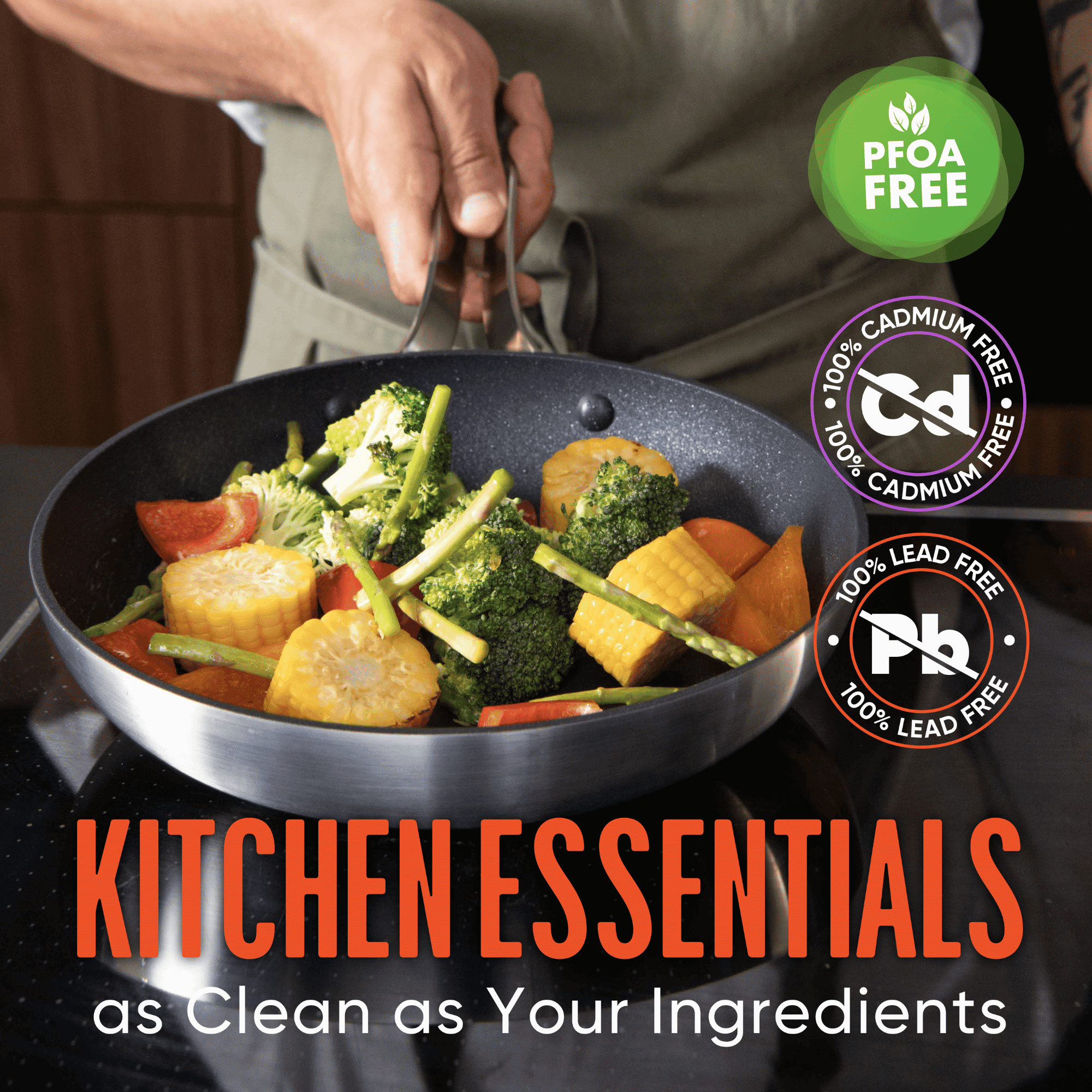 Emura | Non-Stick 10in Aluminum Frying Pan| PFOA & PTFE Free| Induction, Ceramic, Gas Stove Compatible