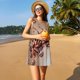 thumbnail image 3 of Fotbe Coffee Beans Chocolate Splash Vestido de Verano sin Mangas para Mujer – Vestido Midi Línea A, Estilo Camiseta Floral, Vestido Playero Casual y Fluido, 3 of 7