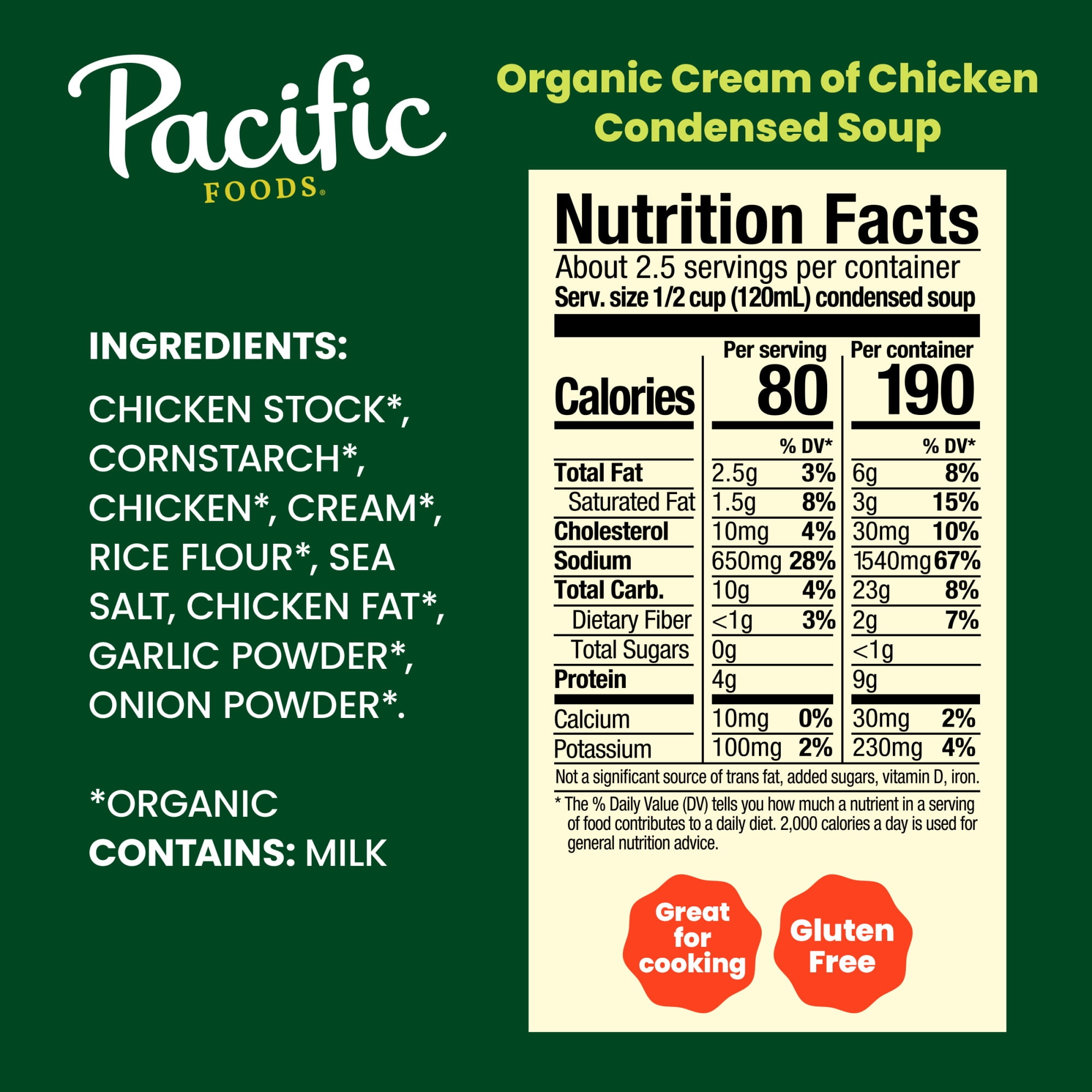 (12 pack) Pacific Foods Organic Cream of Chicken Soup, 10.5 oz Can