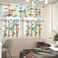 thumbnail image 2 of Abstract Kitchen Curtain Valance and Tiers Set Colored Retro Modern Geometric Short Curtain Office Living Room Bedroom Dining Room 54 x 18 inches + 27.5 x 24 inches *2, 2 of 4