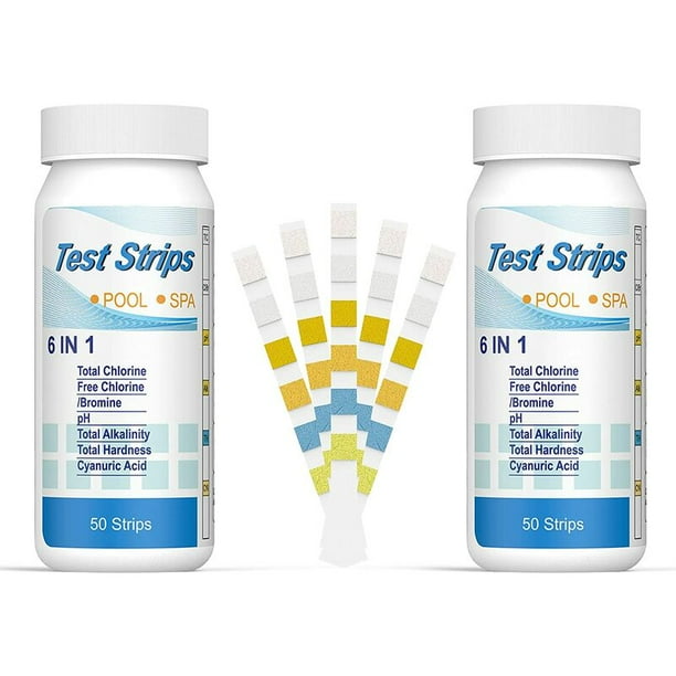 6 in 1 Swimming Pool Bromine Spa Strips, Swimming Pool Ph Strips Water