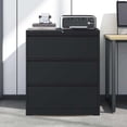 thumbnail image 6 of Black Metal 3-Drawer Lateral File Cabinet / Prevent Tilting and Protect Important Files, 6 of 6