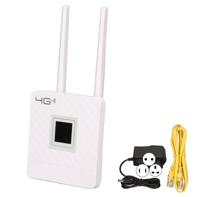 Enrutador 4G LTE CPE 150Mbps DC 12V 1A 50 a 60Hz Interfaz RJ45 Enrutador inalámbrico 4G con pantalla LCD inteligente de 1,44 pulgadas CA 110-240V Enchufe estadounidense