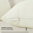 thumbnail image 3 of Deconovo Pillow Cover 18x18 Square Throw Pillow Covers with Stripes Decorative pillows for Sofa Living Room Couch, Cream, Set of 2, 3 of 7