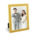 thumbnail image 2 of CSChome Modern Photo Frame Shiny Edge Electroplated Photo Frame Standing Anti-Skid Luxury Oblong Glitter Wall Mount 5/6/7 Inch, 2 of 7