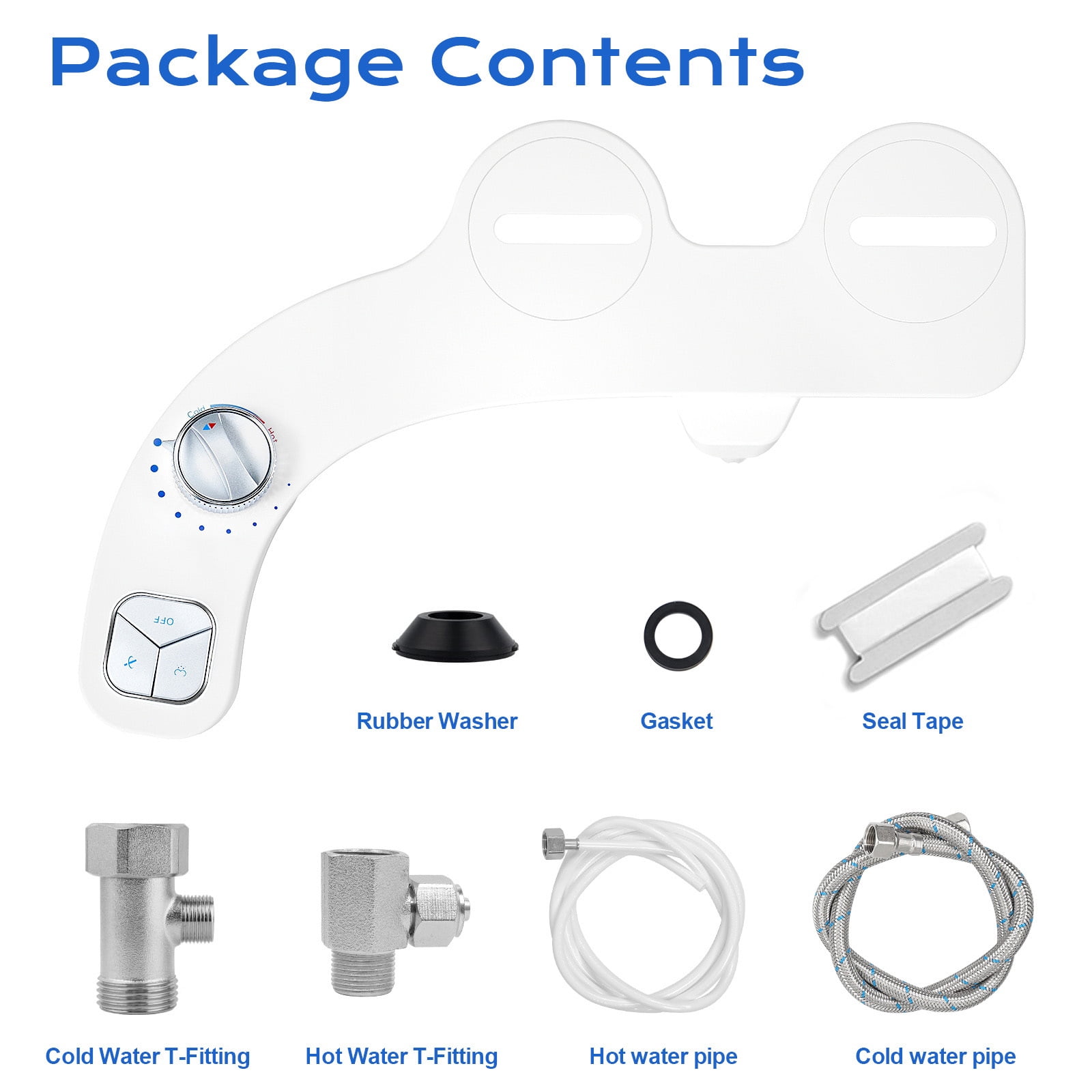 ROSYNEY Bidet Attachments, Ultra-Slim Hygienic Bidet for Existing Toilets,Adjustable Water Pressure, Ease of Installation,Chrome