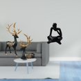 thumbnail image 2 of Estatua de resina de reno y alce y escultura de pensador abstracto para mesa, sala de estar, oficina, estantería, armario, decoración de inauguración, 2 of 8