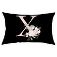 thumbnail image 2 of Beautynvta Throw Pillow Covers, Decorative and Soft Pillow Cases, Alphabet and Flowers with Pure Black Background Print Cushion Case for Living Room Home Office Decor, 11.8" x 19.7", 2 of 2