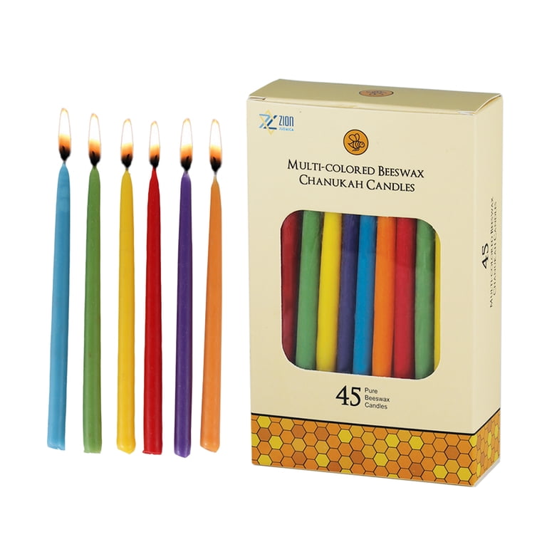 Zion Judaica Natural Beeswax Hanukkah Candles, 45 Pack photo 6