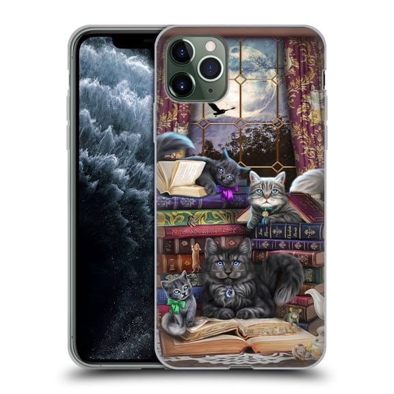 Head Case Designs Officially Licensed Brigid Ashwood Cats Storytime Cats And Books Soft Gel Case Compatible with Apple iPhone 11 Pro Max