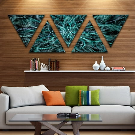 Unusual Metal Wall Art DESIGN ART Designart 'Unusual Starry Fractal Metal Grill' Contemporary Triangle Canvas Wall Art - 5 Panels ()