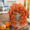 thumbnail image 3 of Bougainvillea Artificial Fall Hanging FlowersPlants for Outdoors Autumn Decoration, 2pcs Faux Bougainvillea Vines Orange Fake Flowers Realistic UV Resistant Silk Flowers for Outside Planter Yard Home, 3 of 17