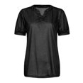 thumbnail image 2 of Puntoco Camiseta de manga corta suelta de color sólido con cuello en V de moda casual para mujer tops Puntoco Puntoco-5534, 2 of 4