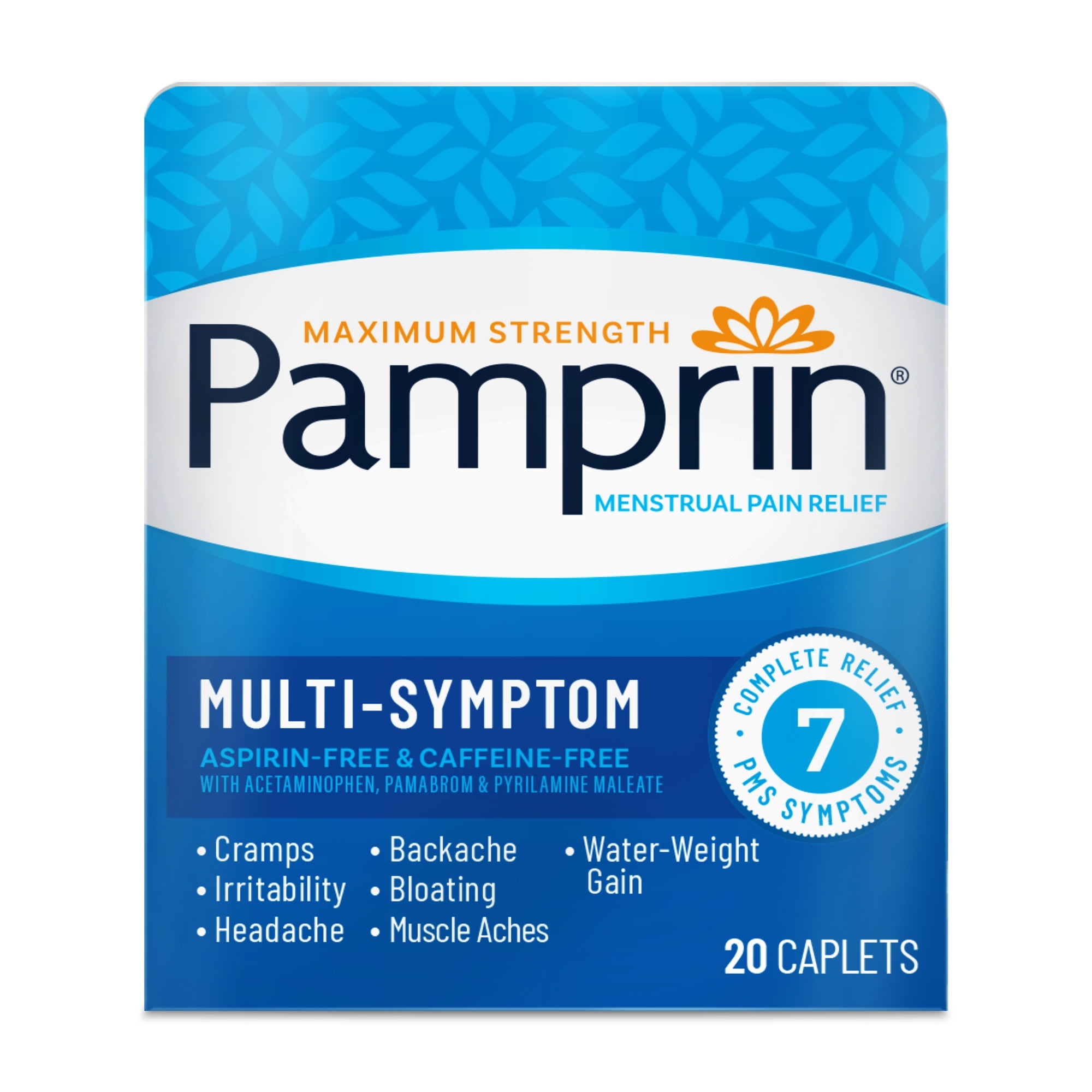 Pamprin Maximum Strength Multi-Symptom Menstrual Pain Relief Caplets 20 Ct