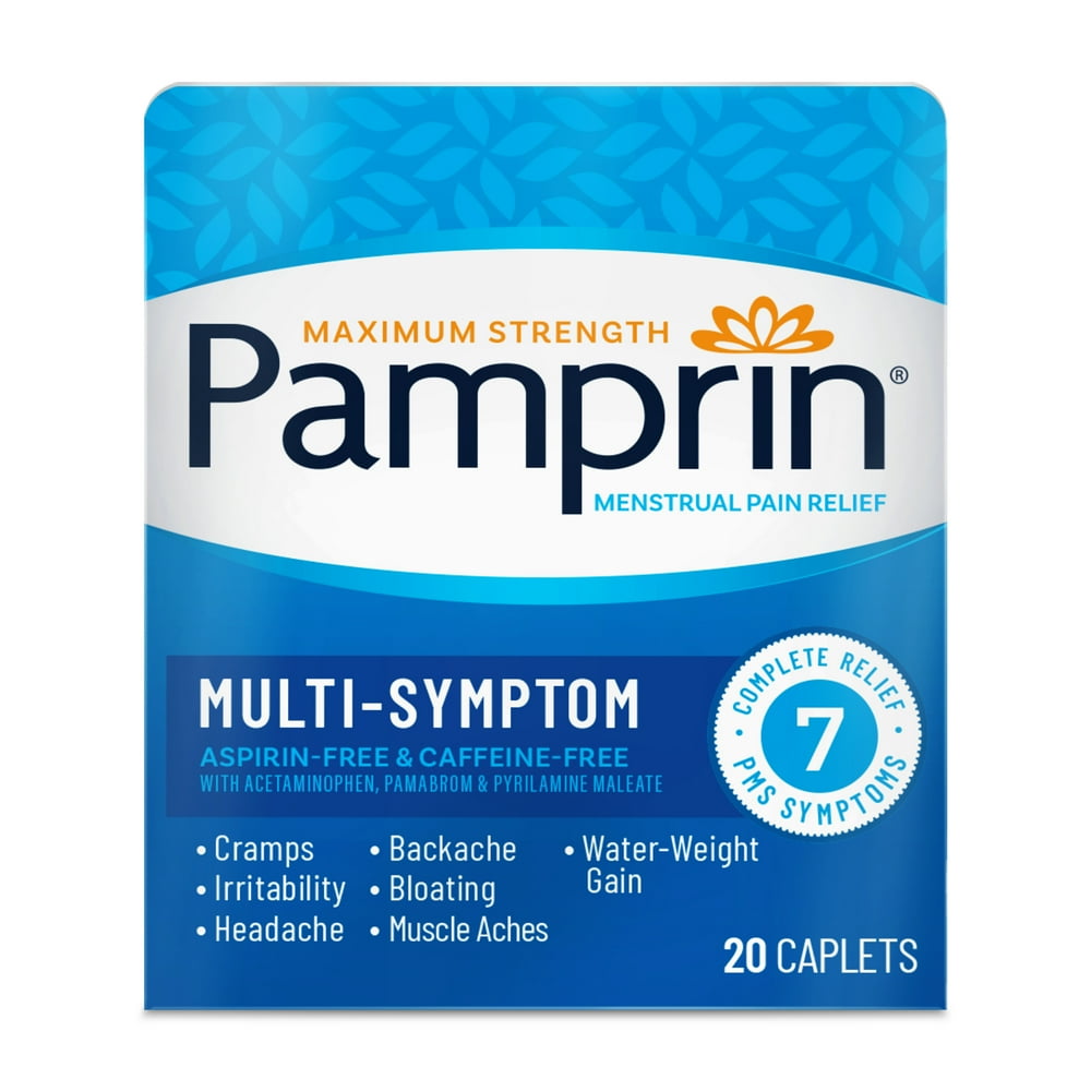 Pamprim Maximum Strength MultiSymptom Menstrual Pain Relief, 20 ct