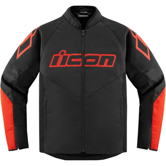 Icon Hooligan CE Mens Textile Motorcycle Jacket Black/Orange SM