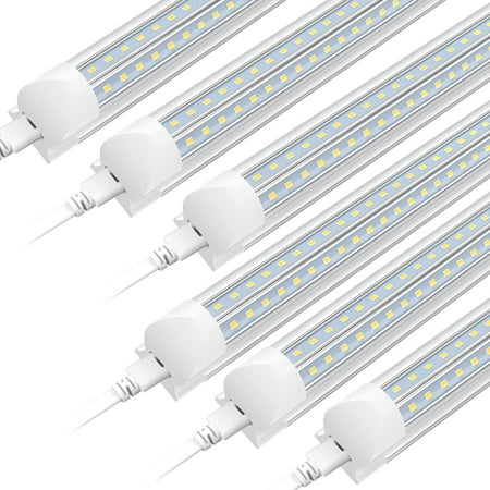 

V Shape T8 8ft LED Shop Light Fixture Linkable 72W 6000K White 12-Pack