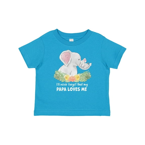 Inktastic I'll Never Forget That My Papa Loves Me with Cute Elephants Boys or Girls Baby T-Shirt