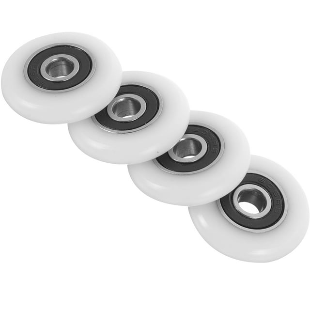 BRIGHTFUFU 4 Pcs Rouleaux de Porte de Douche de Rechange Rouleaux de Porte en Verre de Douche Blanc PVC Circulaire Fonctionnement Silencieux