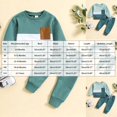 thumbnail image 3 of OJSFQUFP Toddler Baby Boy 2 Piece Outfit Set Color Block Crew Neck Sweatshirt Top & Elastic Waist Pants Casual Fall Winter Clothes, 3 of 8